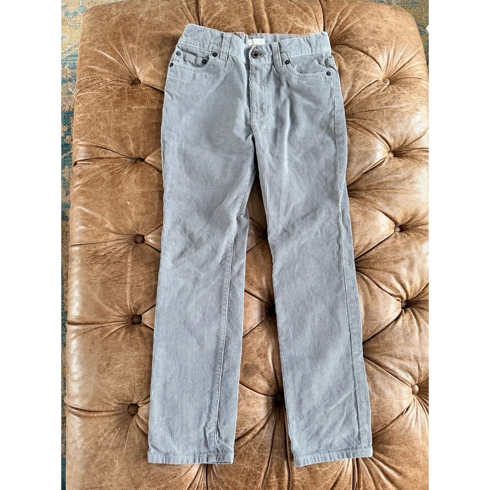 Crewcuts Boys Grey Corduroy Pants Size 8 Adjustable Waist Straight Leg 03642